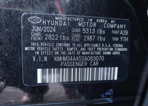 2025 Hyundai Ioniq 6 Sel из США, поврежденный, VIN KMHM34AA5SA083070